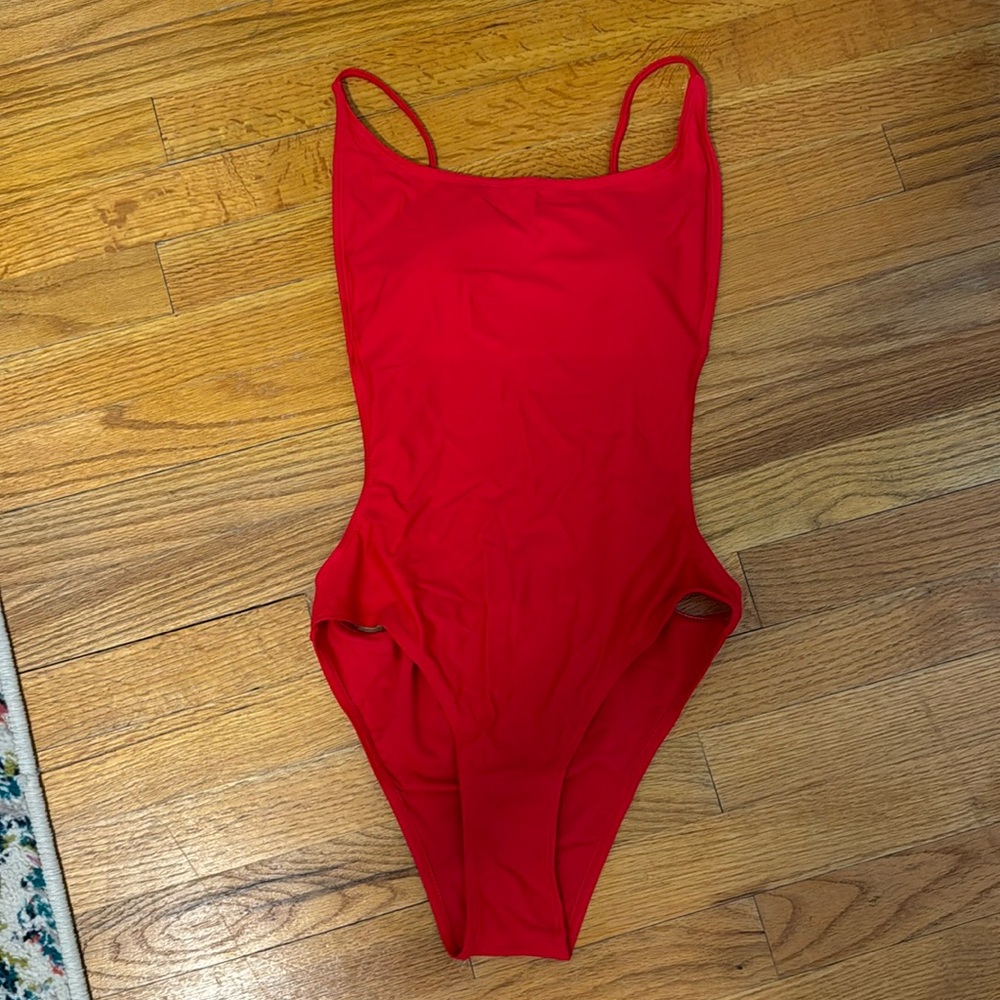 Sunny Co. one piece, red bathing suit
